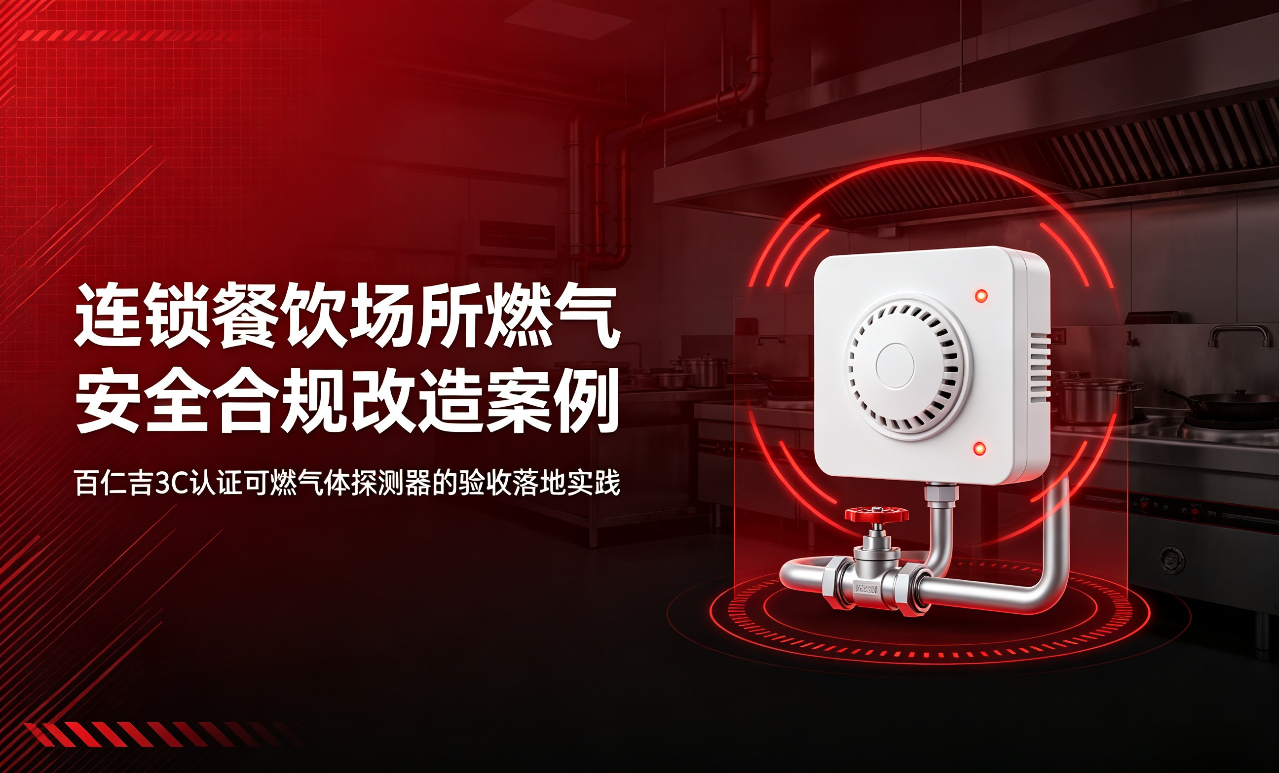 连锁餐饮场所燃气安全合规改造案例：百仁吉 3C 认证可燃气体探测器的验收落地实践