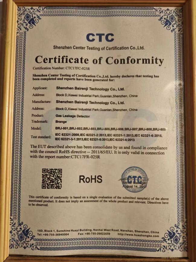 RoHS 国际产品认证证书（1）
